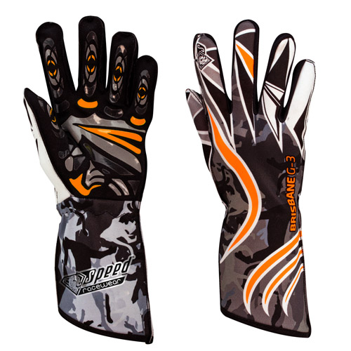 GUANTES SPEED BRISBANE G-3 NEGRO/BLANCO/NARAJA FLUOR