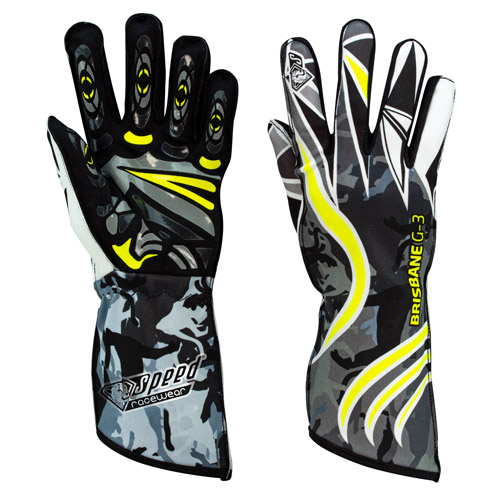 GUANTES SPEED BRISBANE G-3 NEGRO/BLANCO/AMARILLO FLUOR