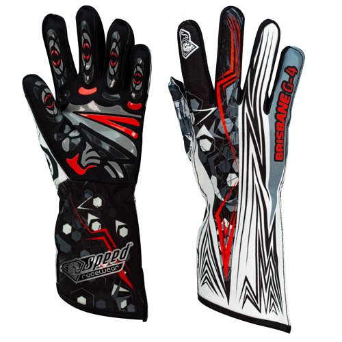 GUANTES SPEED BRISBANE G-4 NEGRO/BLANCO/ROJO